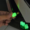 Luminous ABS Valve Caps Fluorescent Green Blue Night Glowing Styling for Car Bicycle Tyre Hub Wheel Decor Interior Accessories