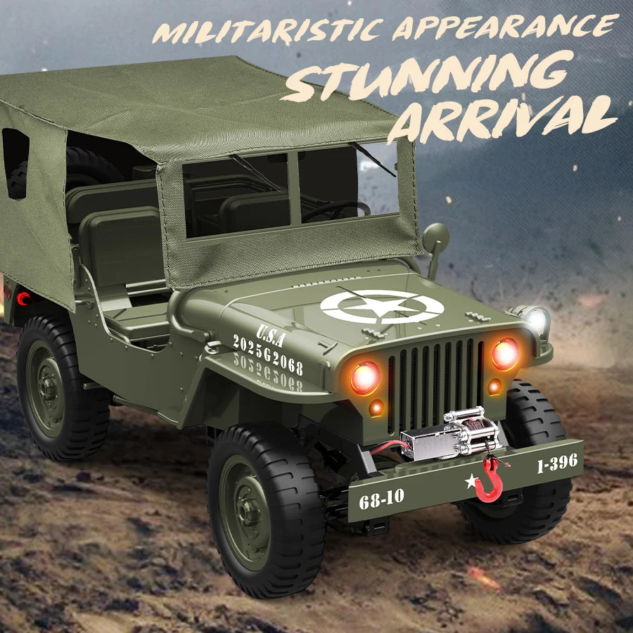RC Jeep Toy with LED Lights USB Cable Charger
