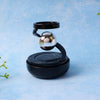 Rotating air freshener dashboard car ornament with glass sphere and metal spiral/ring structure-decorative display accessory