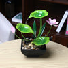 3-Tier Lotus Indoor Waterfall Fountain – Tabletop Relaxation Water Fountain with Pump & Natural Rocks