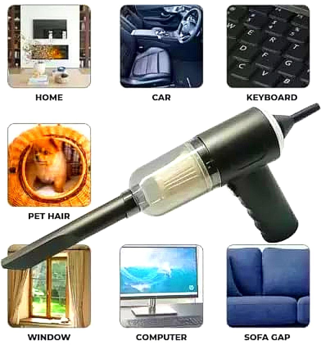 3 IN 1 MINI VACUUME CLEANER WITH DIFFERENT ATTACHMENTS