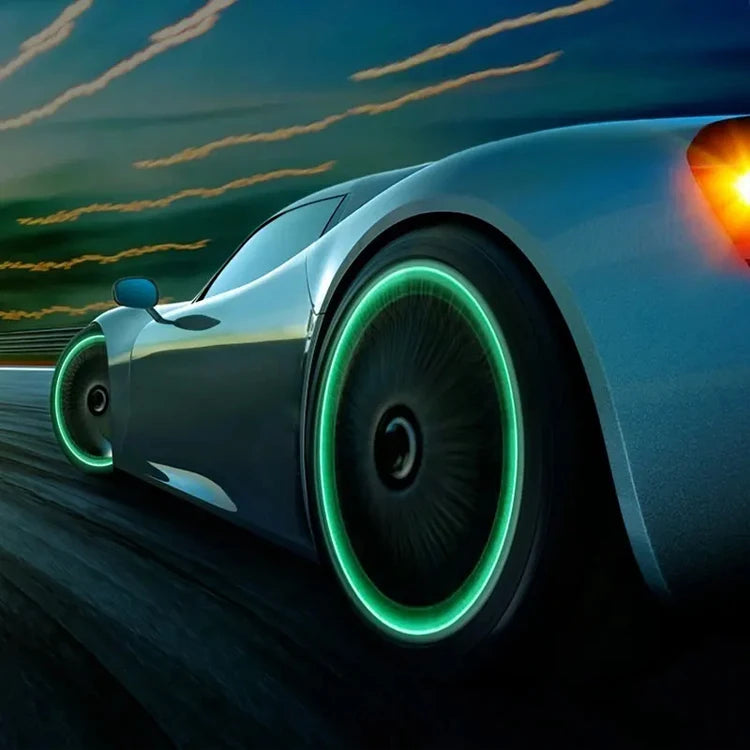 Luminous ABS Valve Caps Fluorescent Green Blue Night Glowing Styling for Car Bicycle Tyre Hub Wheel Decor Interior Accessories