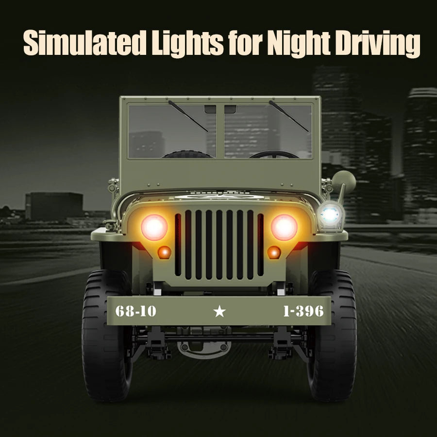 RC Jeep Toy with LED Lights USB Cable Charger