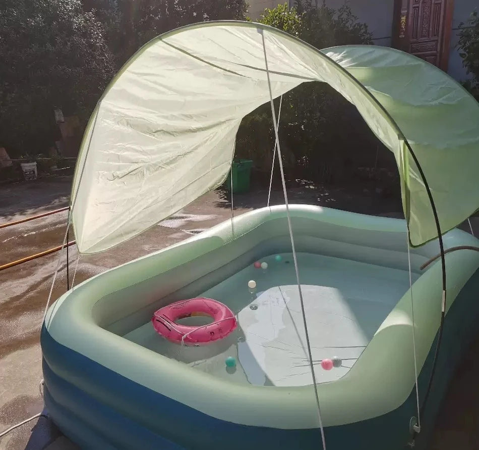Kids and Adults Activity Inflatable Swimming Pool with Slide & Canopy