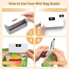 2-in-1 Rechargeable Mini Bag Sealer — LED Display, Magnetic Fridge Mount & Built-in Cutter