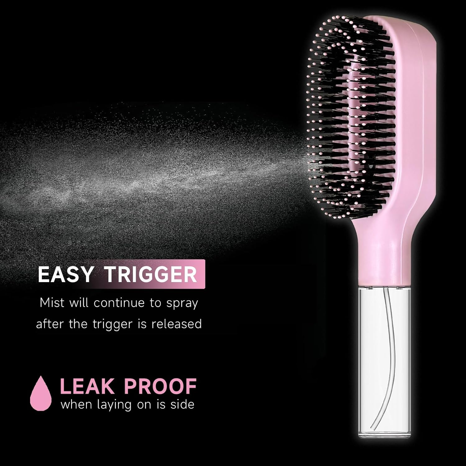 2-in-1 Detangler Hair Brush | Built-In Mister Spray