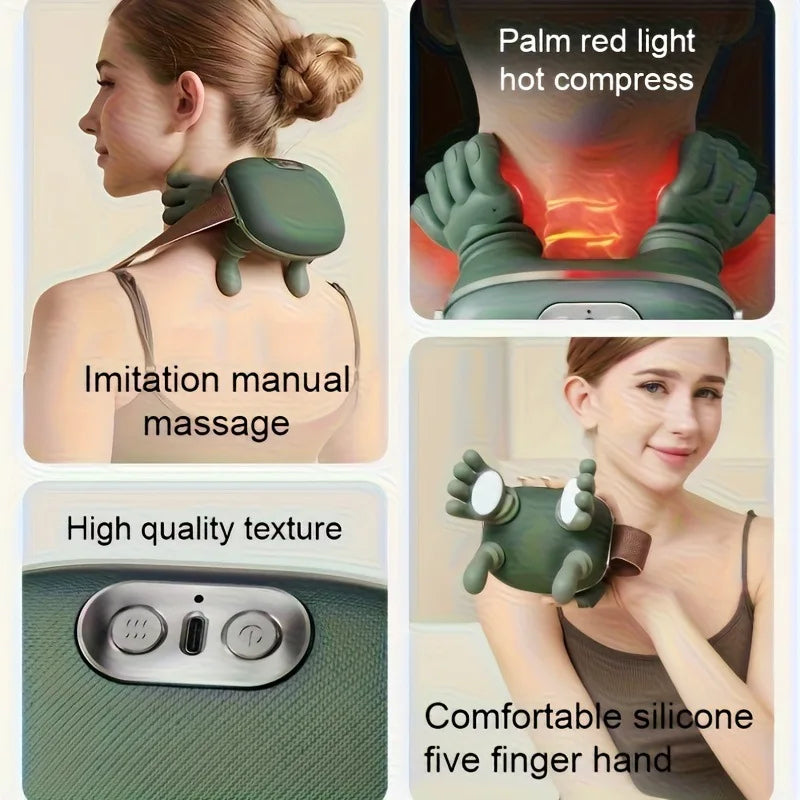 Hot-selling Master-level Model Vibration Magnetic Hot Compress Air Pressure Knead Neck Massager
