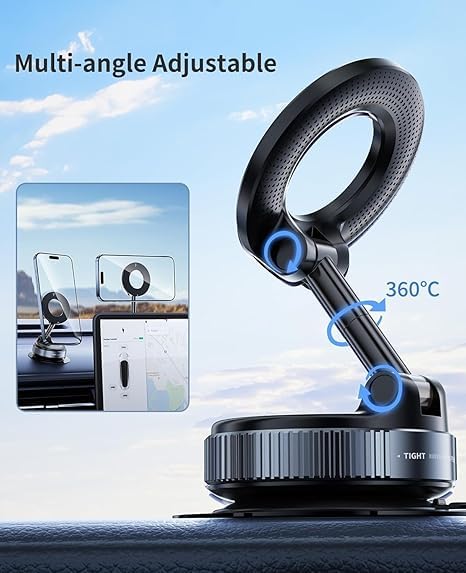 Car Dashboard Phone Holder 360° Vacuum Magnetic Phone Stand