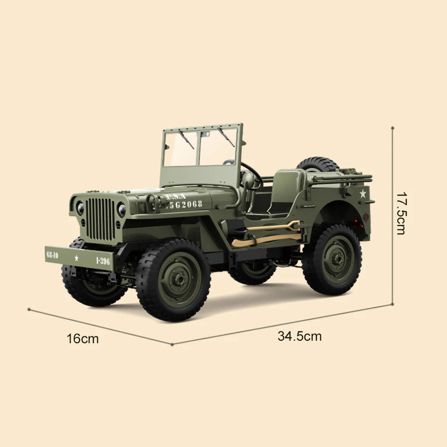 RC Jeep Toy with LED Lights USB Cable Charger