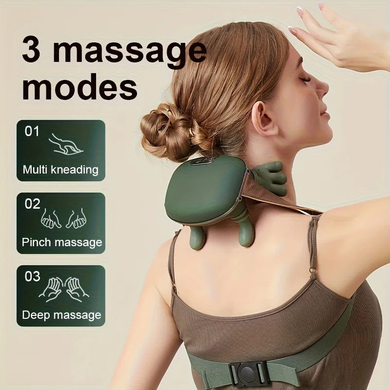 Hot-selling Master-level Model Vibration Magnetic Hot Compress Air Pressure Knead Neck Massager