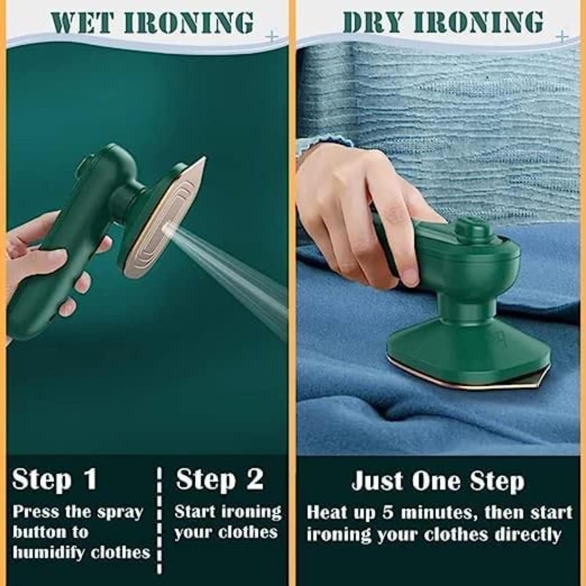 Ironing Mini Handheld Press Support Dry And Wet Cloths, Micro Steam Iron For Fabric Clothes, Garments For Home & Travel, Wrinkles Removing Steamer
