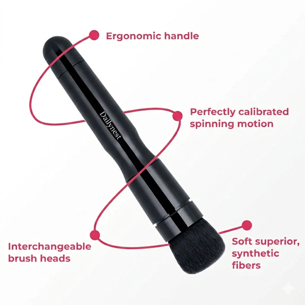 Rotating Makeup Brush for Flawless Blending