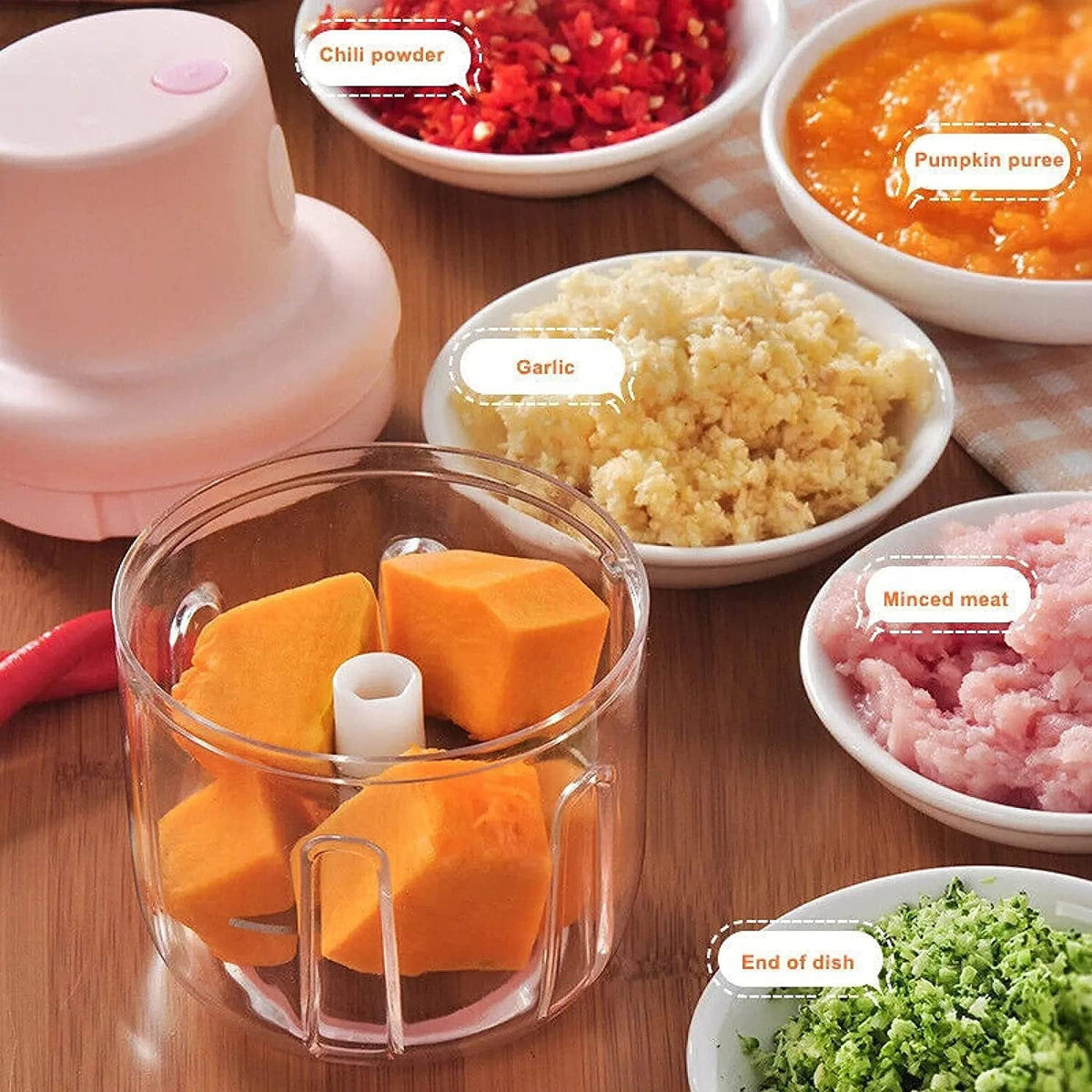 ELECTRIC MINI GARLIC,ONION,CHILLI CHOPPER (250ML)