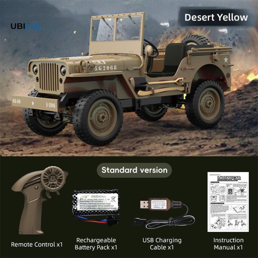 RC Jeep Toy with LED Lights USB Cable Charger