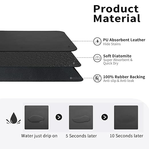 Drying mat for Kitchen, Water Absorbent Mat (PACK OF 2)